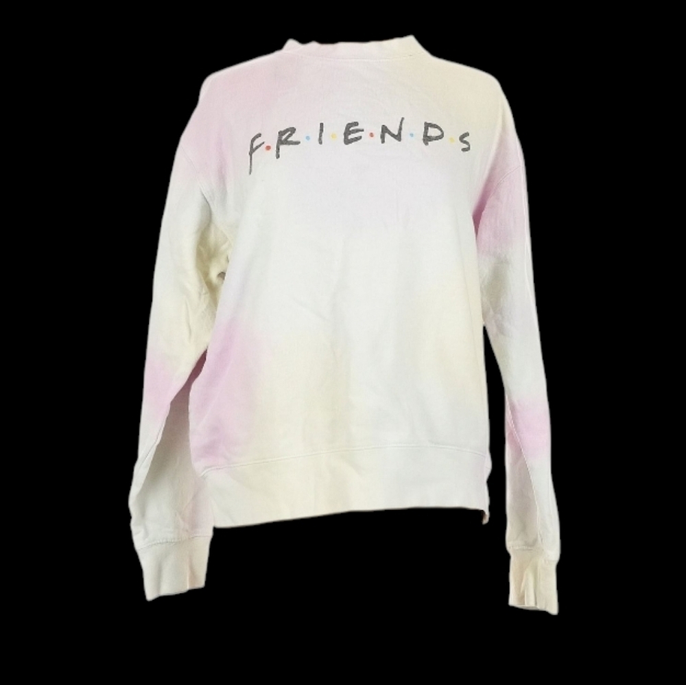 Friends TV Show MD - Multicolored Pastel Tye Dye Pullover Sweatshirt